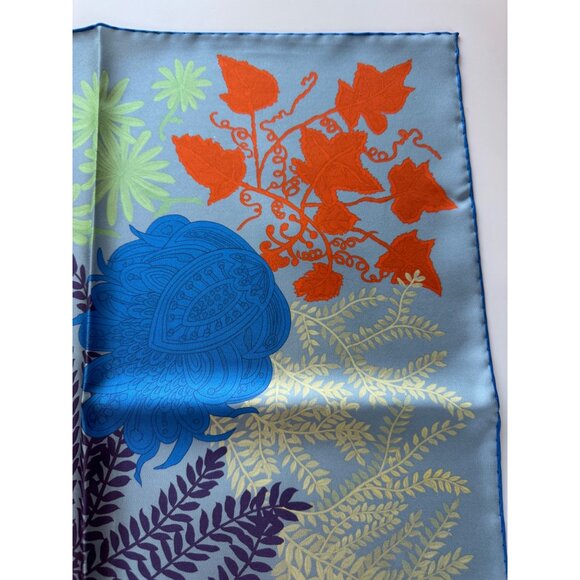 NWT Hermes Reversible 100% Silk Scarf, 90cm, Faivre Design, Double Face, Blue - Picture 10 of 16